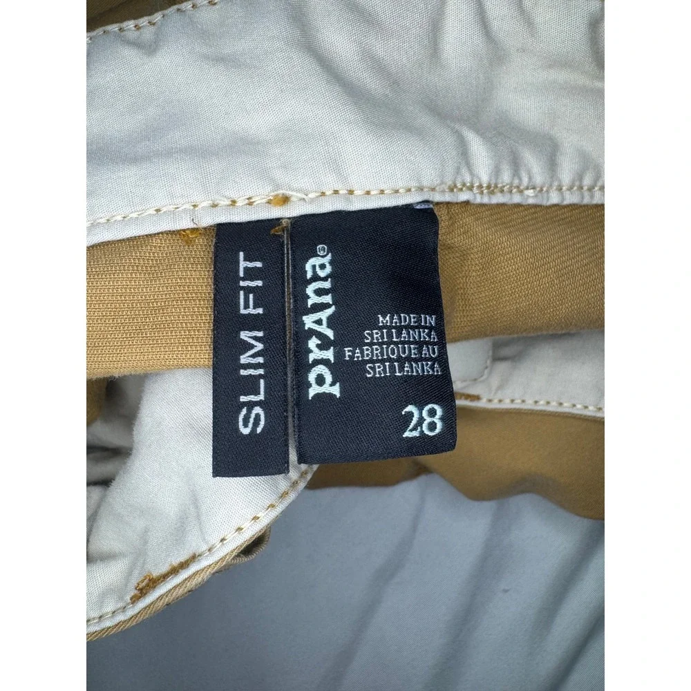 Prana Slim Fit Pants Mens 28 Tan Khaki Outdoor Casual Trousers Streetwear